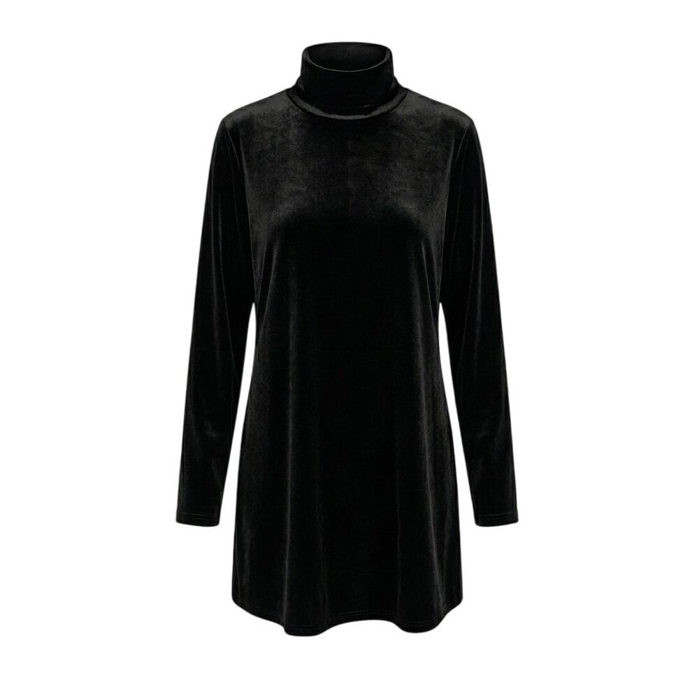 Belle By Kim Gravel Women's 1X Goth Vamp Romantic Velvet Turtleneck Tunic Top